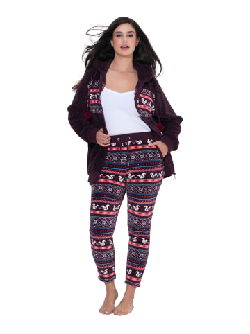 Ulla Popken Loungewear Hose in dunkle pflaume