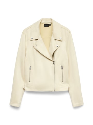 Vero Moda Stylische Bikerjacke mit Reißverschlusstaschen und Nieten. in Creme