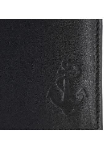 oxmox Leather Geldbörse RFID Schutz Leder 13 cm schwarz-freedom anchor