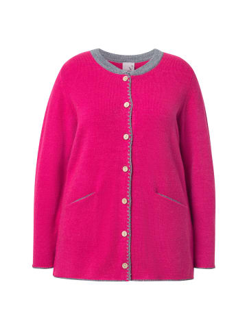 Ulla Popken Strickjacke in dunkles malve