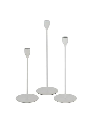 Boltze Kerzenhalter Malte Eisen 3er in weiss