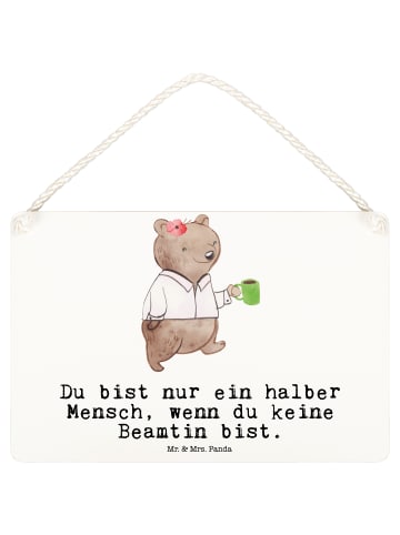 Mr. & Mrs. Panda Deko Schild Beamtin Herz mit Spruch in Weiß