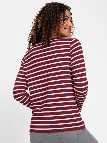 WITT WEIDEN Shirt in dunkelrot-ecru-gestreift