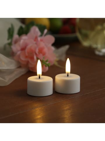 Uyuni LED Teelicht Thea Uyuni Timer bis 400 Std. D: 3,4cm mit Batterie weiß