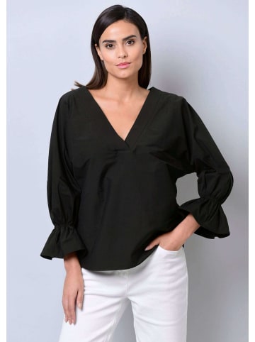 Alba Moda Weite Freizeitbluse mit Volant-Ärmeln in schwarz