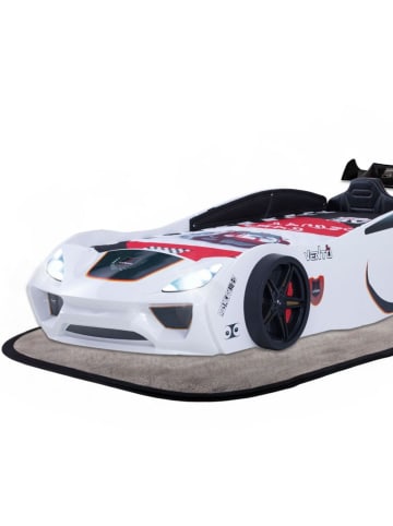 Coemo Autobett VENTO SPORT Kinderbett mit Lattenrost in Weiß