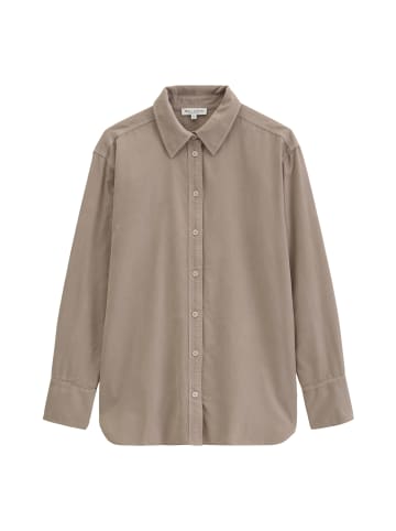 Marc O'Polo Feincord-Langarm-Bluse oversize in Earthy Taupe