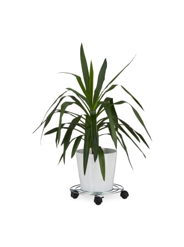 relaxdays 3x Pflanzenroller in Silber