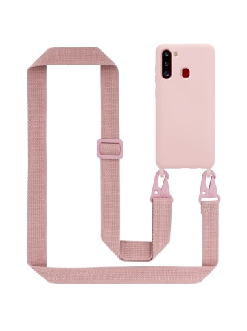 cadorabo Handykette für Samsung Galaxy A21 Hülle in LIQUID PINK