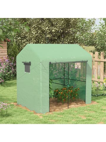 Outsunny Foliengewächshaus 200L x 140B x 200Hcm Grün