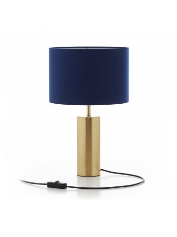 relaxdays Tischlampe in Dunkelblau/ Gold - (H)51 x Ø 32 cm