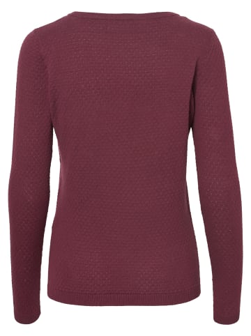 Vero Moda Feinstrick Pullover Struktur Rundhals Longsleeve VMCARE in Braun-2