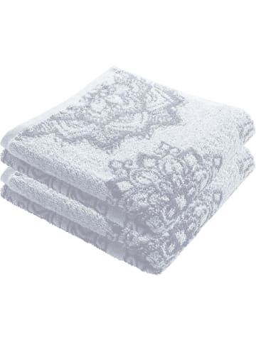 Erwin Müller Frottier, Jacquard Duschtuch 2er-Pack Bühl in weiß/silber