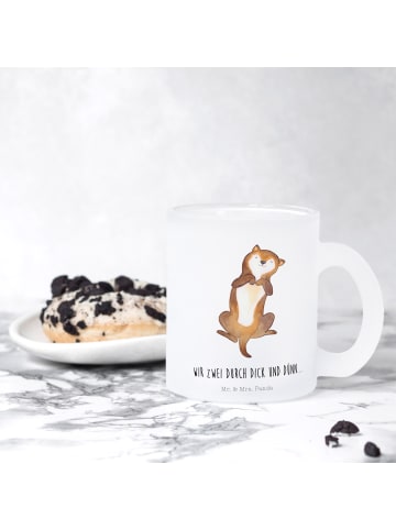 Mr. & Mrs. Panda Glas Hund Streicheln mit Spruch in Transparent