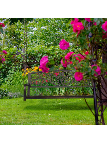 relaxdays Hängebank in Weiß/ Bronze - (B)133 x (H)190 x (T)55 cm