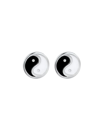 Elli Ohrringe 925 Sterling Silber Yin und Yang in Schwarz