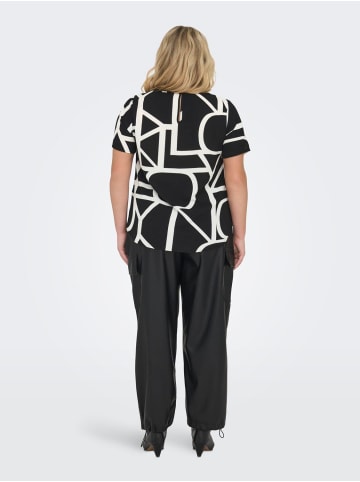 ONLY Carmakoma Design Bluse Plus Size Curvy Shirt Übergröße in Schwarz-5