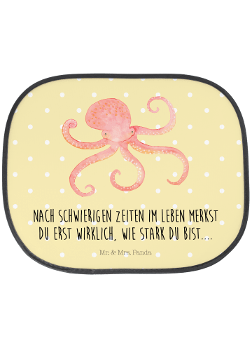 Mr. & Mrs. Panda Sonnenschutz Auto Tintenfisch mit Spruch in Gelb Pastell