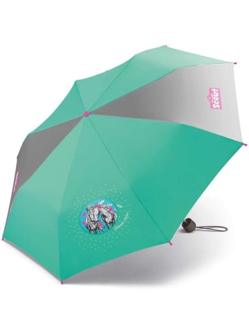 Scout Kinder-Taschenschirm Regenschirm mit reflektierenden Streifen Summer Green