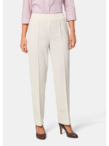 GOLDNER Kurzgröße:  Trageangenehme Rippenhose in cremeweiß