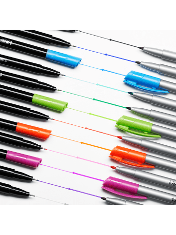 Bic Intensity Fineliner, Set mit 32 Stiften, mit feiner & mittlerer Spitze