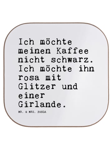 Mr. & Mrs. Panda Untersetzer Ich möchte meinen Kaffee... mit Spruch in Weiß