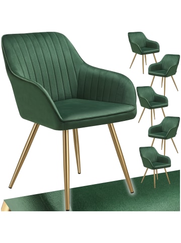 tectake Polstersessel gepolstert, in Samtoptik, gesteppt, 58 x 62 x 82 cm