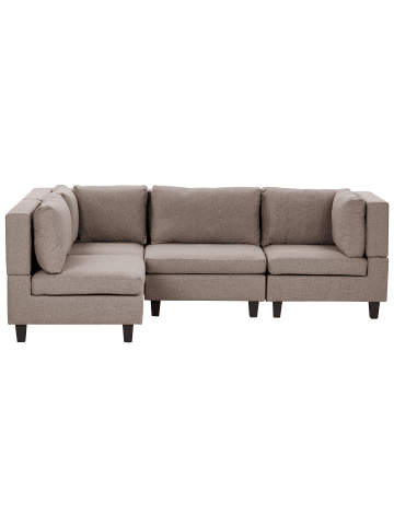 Beliani 3-tlg Modulsofa UNSTAD in Braun/Schwarz rechtsseitig