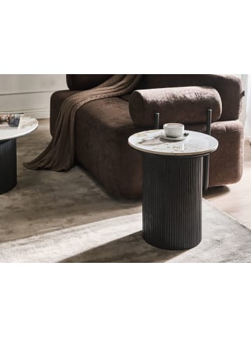 Beliani Beistelltisch DORA in Schwarz/Weiß - (W) 45 x (H) 50 x (L) 45 cm