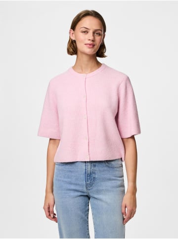 Pieces Strickjacke in Roseate Spoonbill