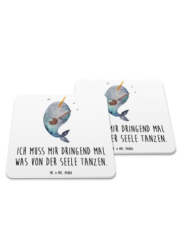 Mr. & Mrs. Panda Coaster Narwal Gitarre mit Spruch in Weiß