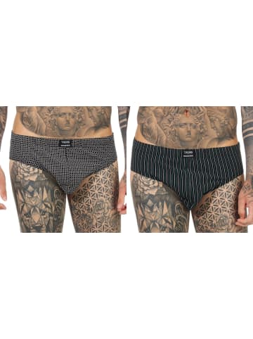 NORMANN Trend Unterhose Rio Slip Muster - 66443 in Ringel weiß/schwarz