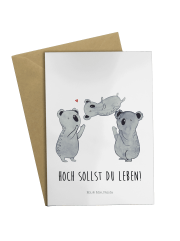 Mr. & Mrs. Panda babykarte Koalas Feiern mit Spruch in Weiß