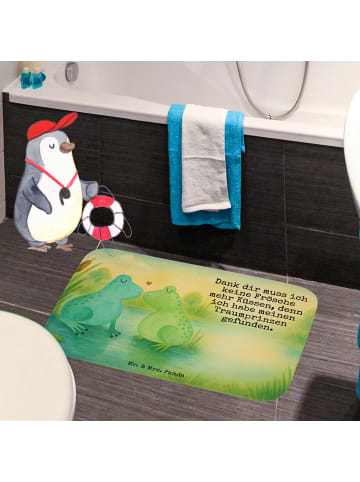 Mr. & Mrs. Panda Badteppich Frosch Liebe Design mit Spruch in Weiß