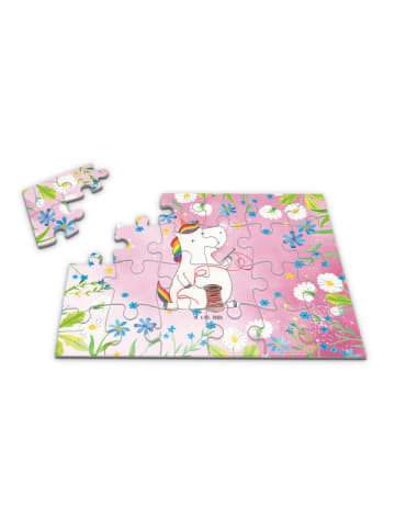 Mr. & Mrs. Panda Puzzle Einhorn Näherin ohne Spruch in Rot Pastell