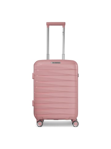 Franky London 4 Rollen Kabinentrolley S 55 cm mit Dehnfalte rose