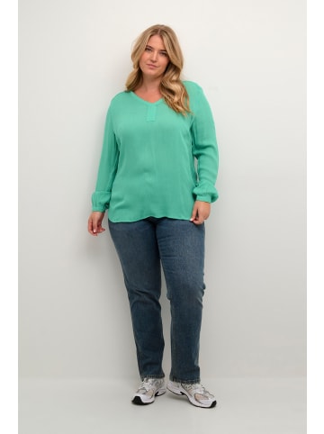 KAFFE curve Langarm-Bluse KCami in Gumdrop Green
