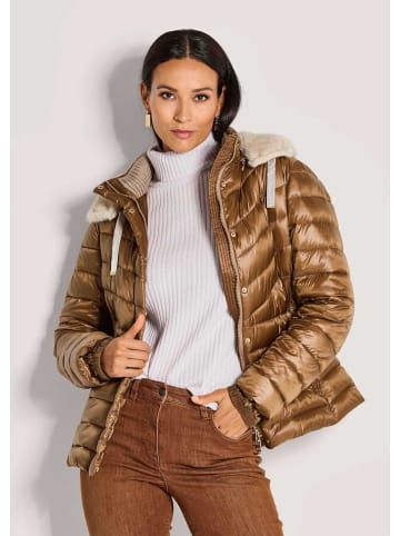 MADELEINE Elegante Jacke für kalte Tage in tabakbraun / perlweiß