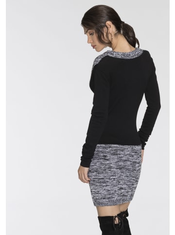 Melrose Strickkleid in schwarz-melange