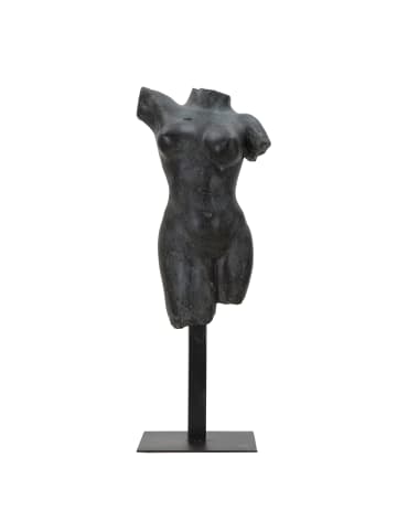 Mauro Ferretti Schwarze Harzskulptur mit Metallsockel, 19 x 17 x 50 cm