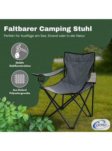 Coemo 4 Stk. Gartenstuhl faltbarer Campingstuhl  in Grau