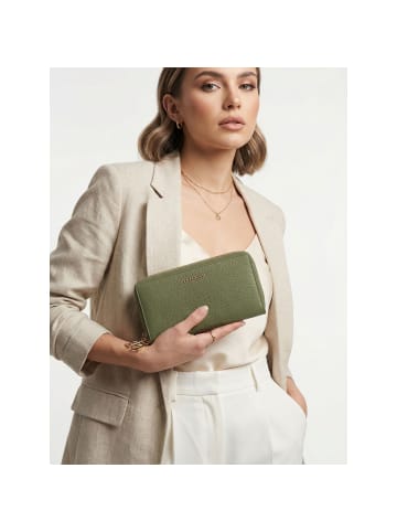 Lazarotti Bologna Leather XL Double Zip-Around Geldbörse RFID Leder 20 cm olive