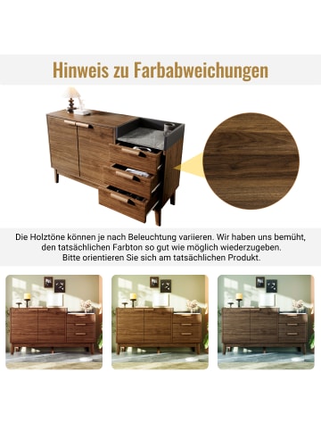 ABRIHOME Sideboard mit Massivholzbeine und Kehrroboterfähig, 77*120*40cm