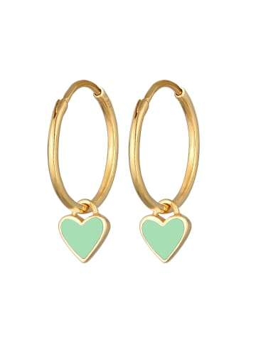 Elli Ohrringe 925 Sterling Silber Herz in Hellgrün