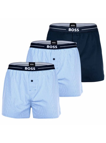 BOSS Web-Boxershorts 3er Pack in Blau