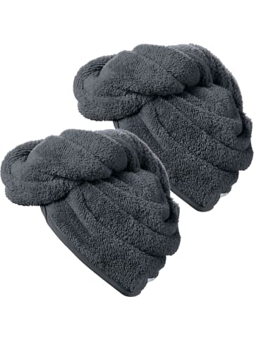 Erwin Müller Frottier Turban 2er-Pack in anthrazit