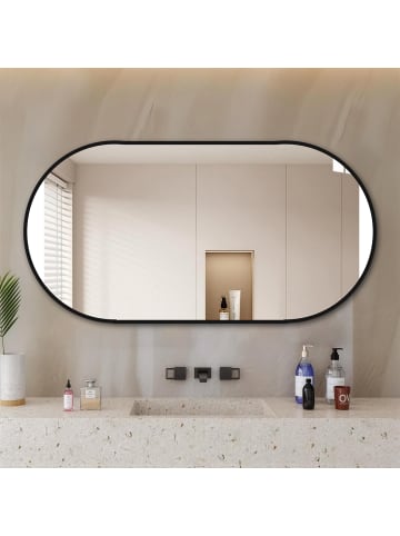 ABRIHOME Bogen-Wandspiegel in Schwarz 60x120 cm