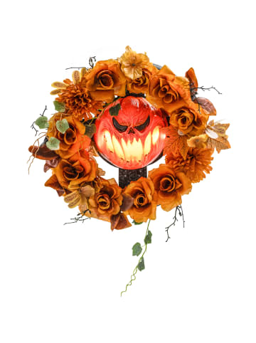 Outsunny Halloween-Kürbiskranz-44L x 9B x 44H cm-Orange