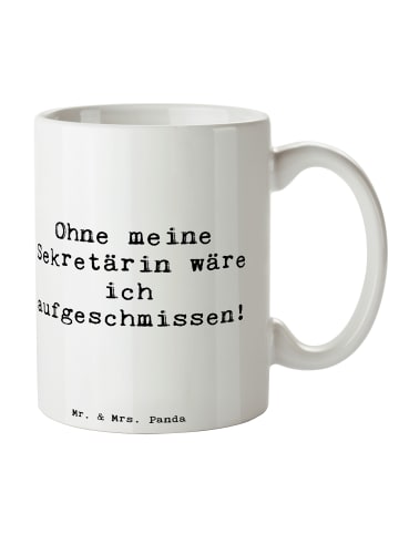Mr. & Mrs. Panda Tasse Spruch Sekretärin Helfer mit Spruch in Weiß
