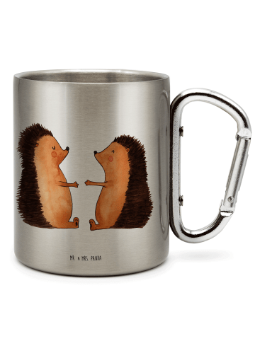 Mr. & Mrs. Panda Thermobecher Igel Liebe ohne Spruch in Silber
